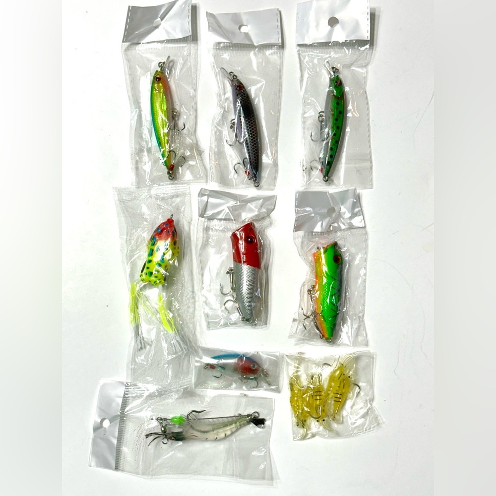 Fishing Lures Fish and Worms Lot